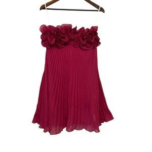 Women's Commense NWT Magenta Chic Strapless Dress with Ruffled Top